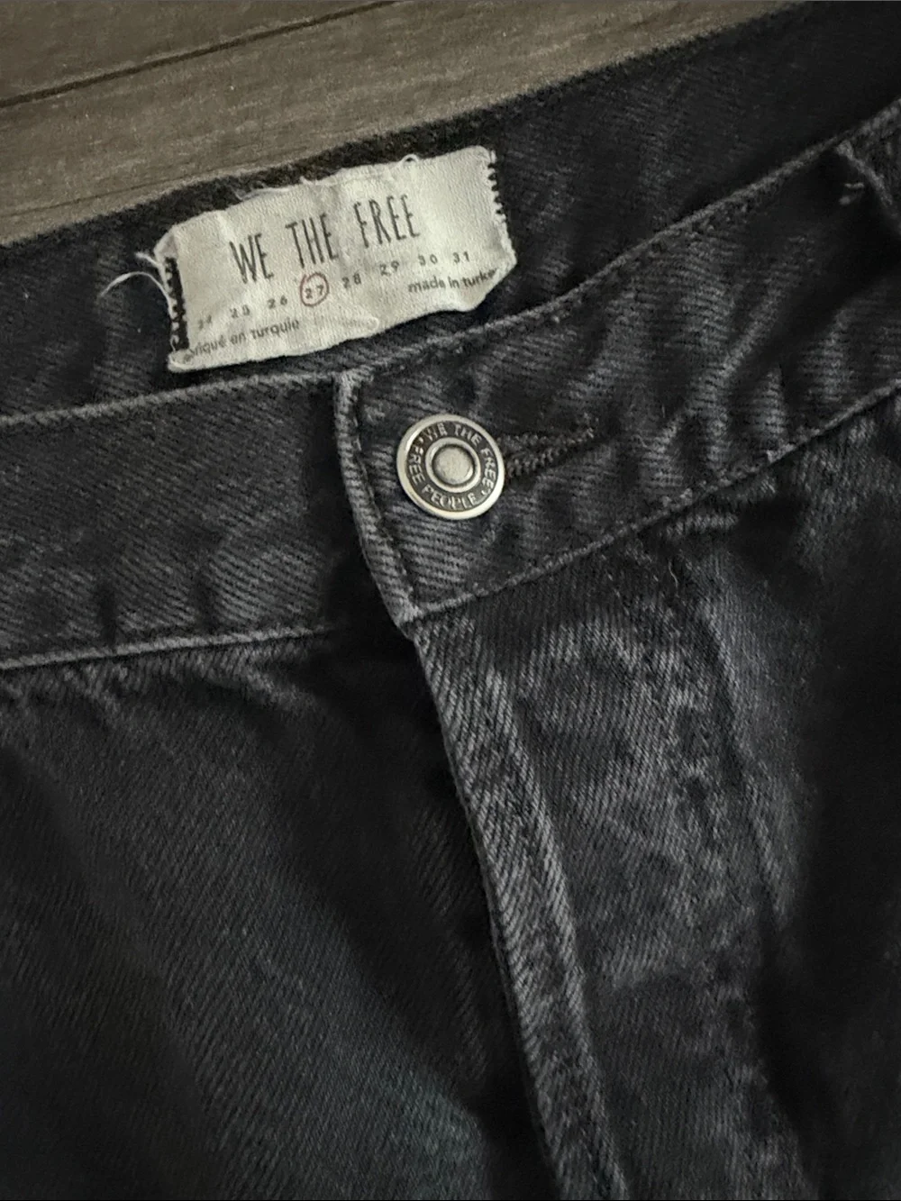 WE THE FREE Maggie distressed black jeans